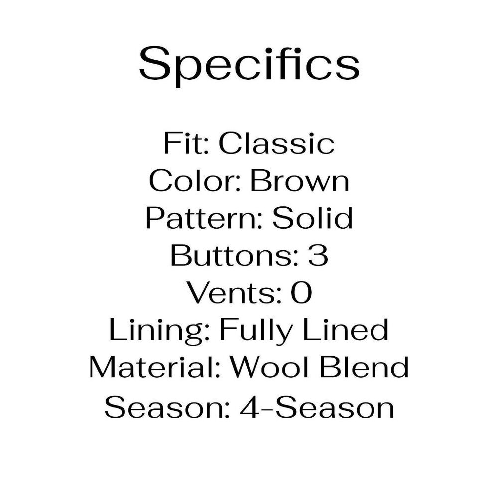 Albert Nipon 44r Brown Solid 3-Button Sport Coat … - image 4